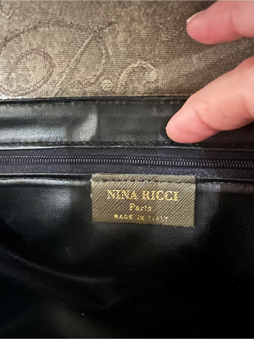 Nina Ricci Paris Made in Italy Vintage Jacquard Top Handle Satchel Bag - Picture 10 of 14